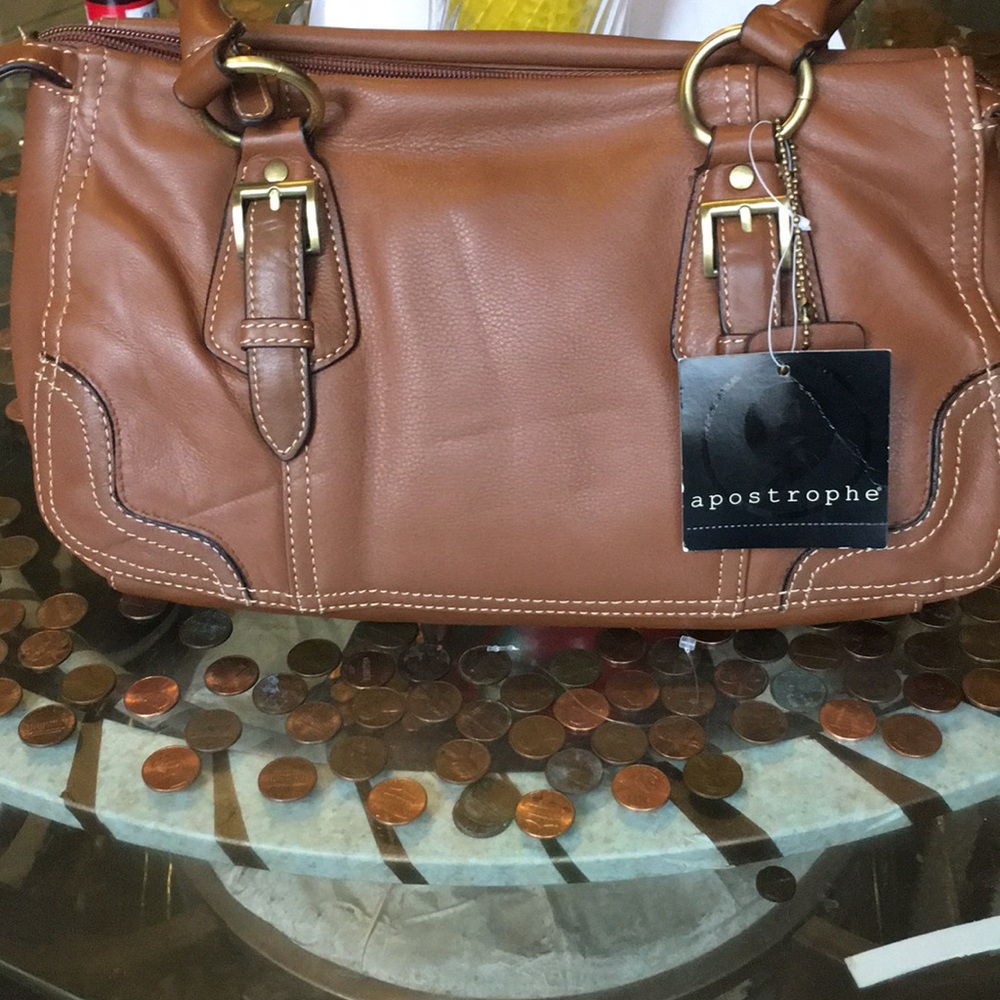 Brown apostrophe purse